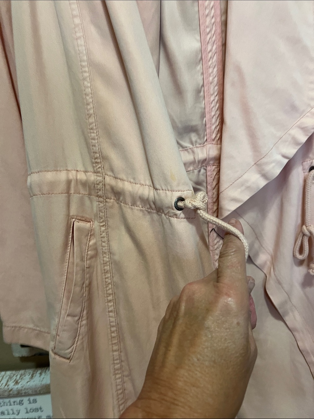 Max Jeans Pale Pink Draped Trench Coat - Picture 6 of 10